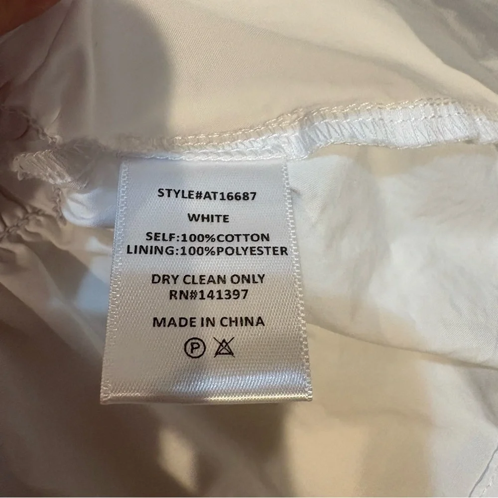 ASTR The Label Top White Ruching Stretch Puff Short Sleeve 100% Cotton